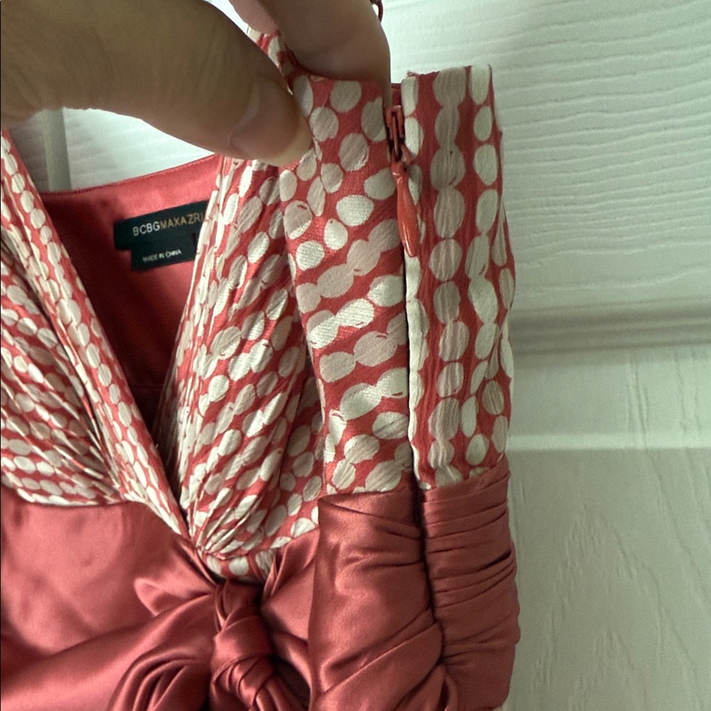BCBGMaxAzria Red and White Striped Midi Dress - Picture 4 of 8